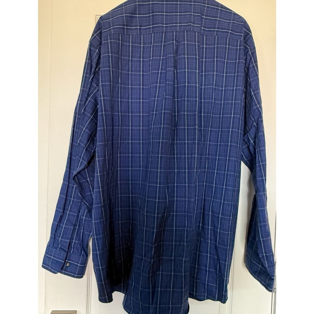 Mens Cabela's Plaid Button-Down Shirt 3XLT TALL Gray Blue White Wrinkle Free LS - Picture 4 of 4